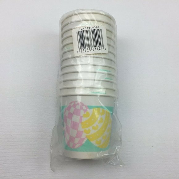 Vintage C.A. Reed Easter Egg Two Packs Party Hot Cold Drink Cups 7 ozs - Picture 5 of 5